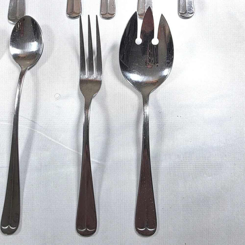Barclay Geneve Oyster Bay Stainless Steel Flatware Set 12pc Heart Tip Korea S